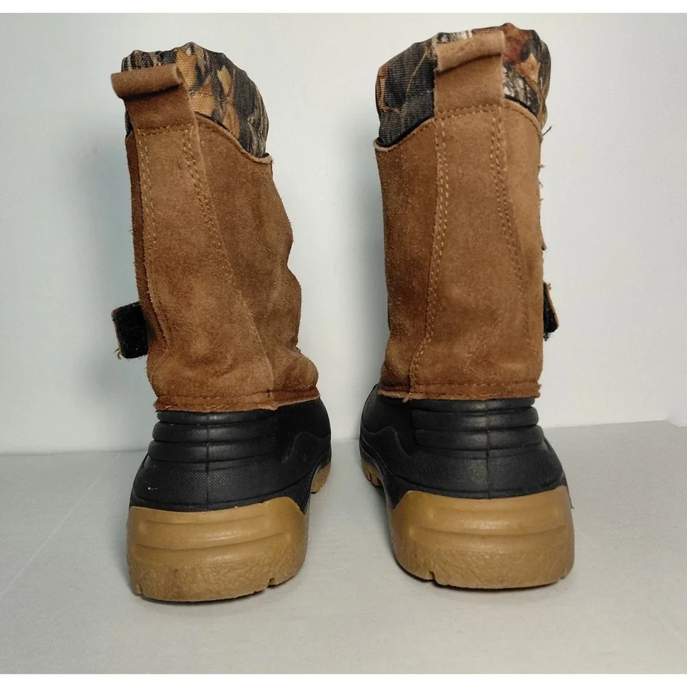 Ozark Trail Youth Size 4 Boots‎ Waterproof Snow Rain Camo Zip Up Strap NO LINER